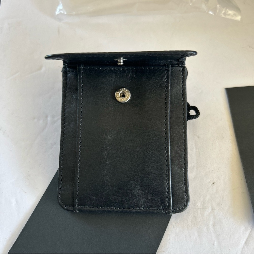 Sleek Black Leather Card Holder